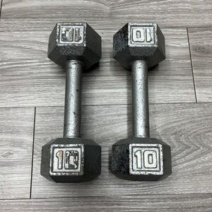 Pair of 10 lb Hex Dumbbells
